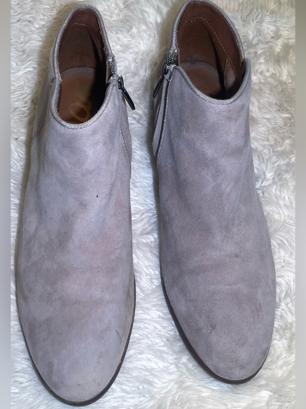 Sam Edelman Suede Petty women’s Ankle Boots in Light Gray size 9